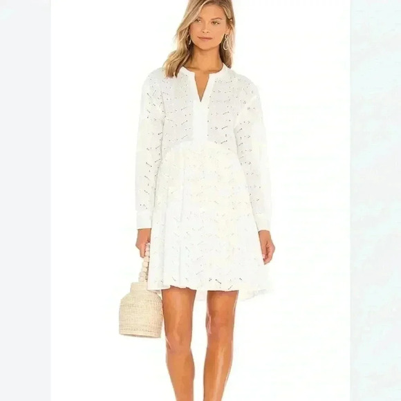 RAILS LAYLA WHITE FLOWY EYELET DRESS TIERED BRIDAL SIZE M - Picture 3 of 10